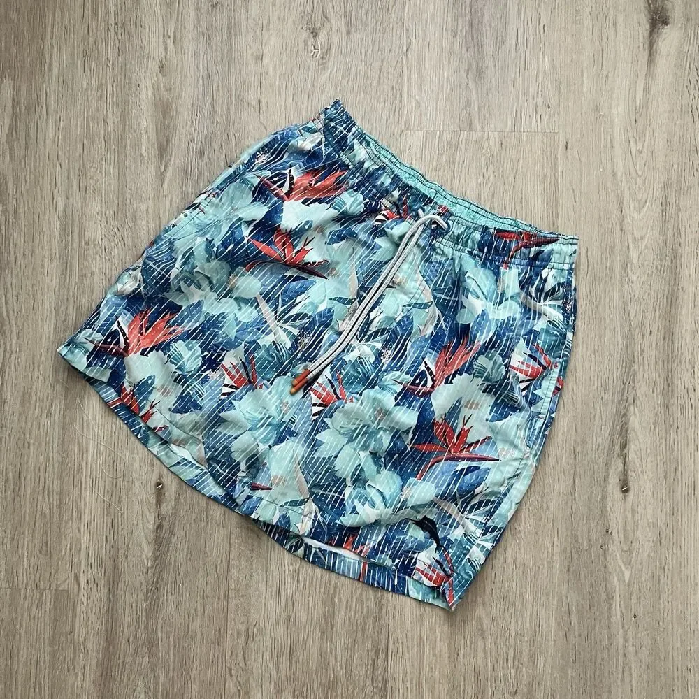 Tommy Bahama Swim Trunks Mens Small Blue Relax Tropical Floral Board Shorts 6